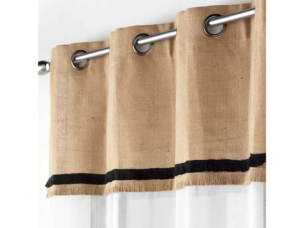 Rideau Voilage à Œillets "Malory" 140x240cm Noir