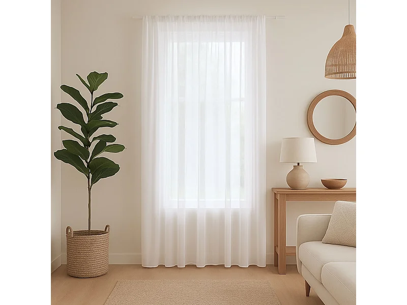 Rideau voilage poly-lin bas plombé