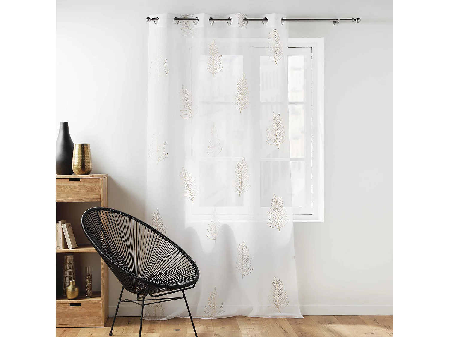 Voilage aux impressions métallisées