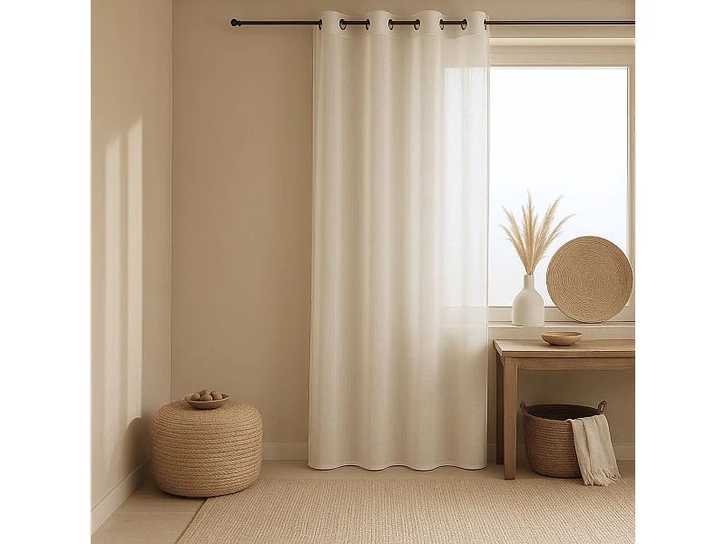 Voile-Vorhang in Leinenoptik