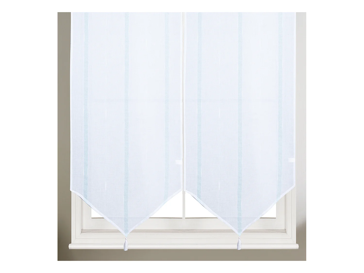 Paire petits voilages à bandes verticales brillantes