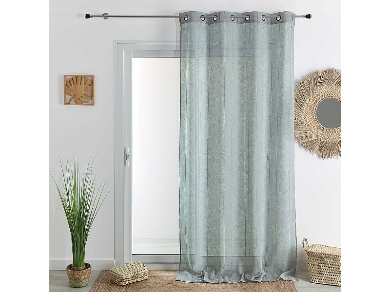 Voilage tamisant uni à fines rayures