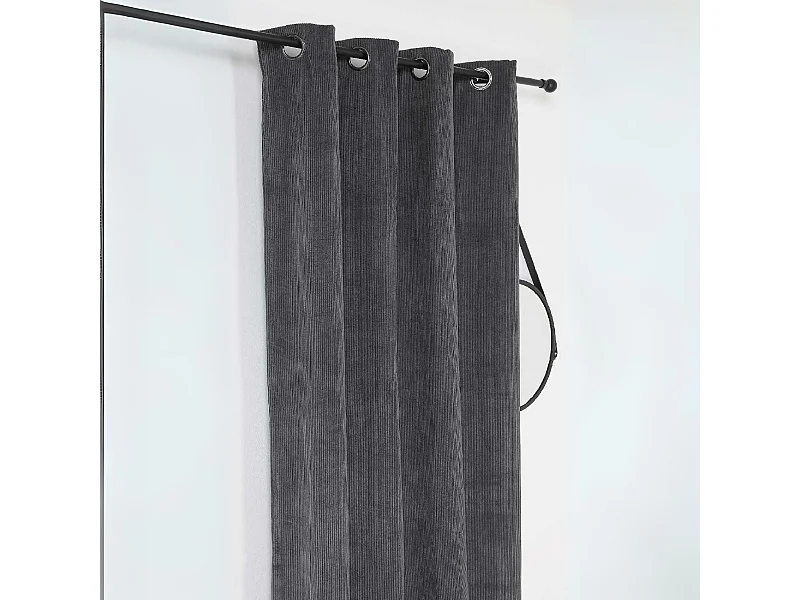 Rideau obscurcissant et isolant en velours côtelé