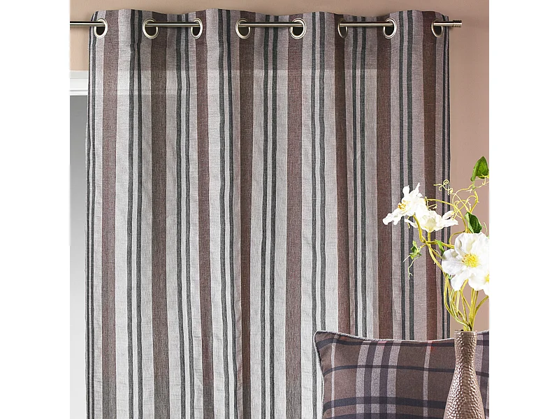 Visillo de estameña rayas verticales