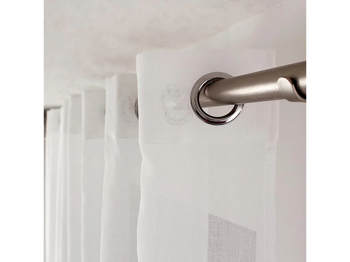 Rideau Voilage à Œillets "Cornely" 240x240cm Blanc