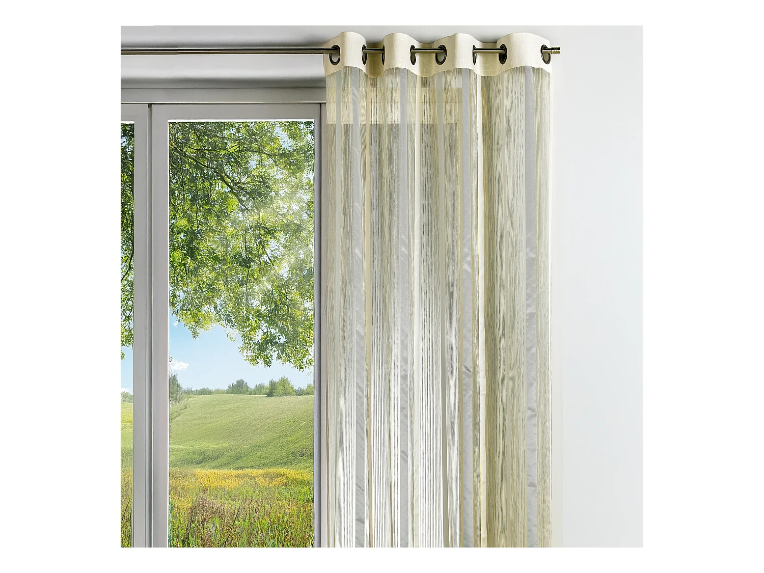 Rideau en organza à rayures verticales