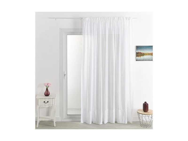 Voilage Poly-lin brodé Cornely