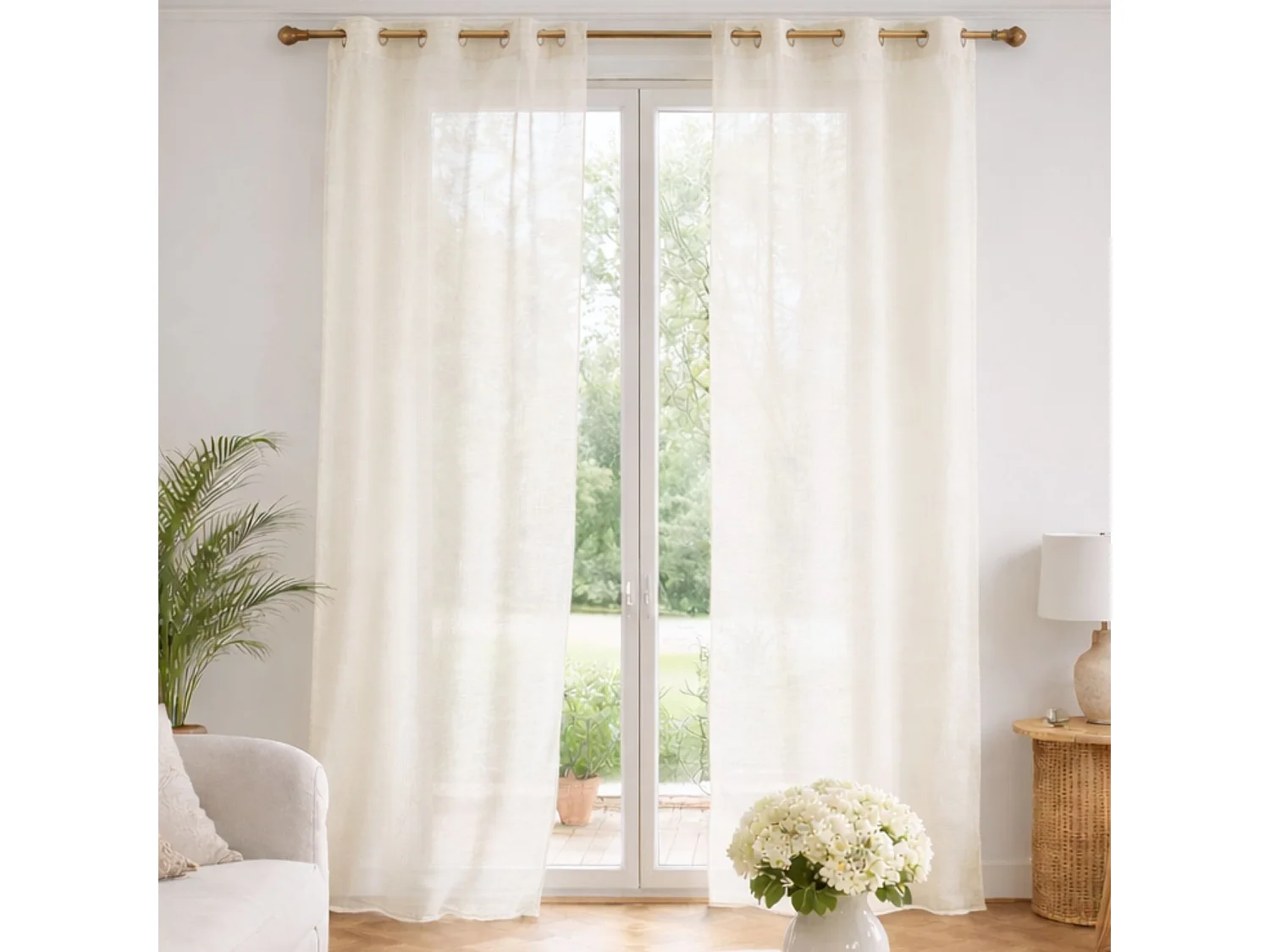 Visillo liso en estameña