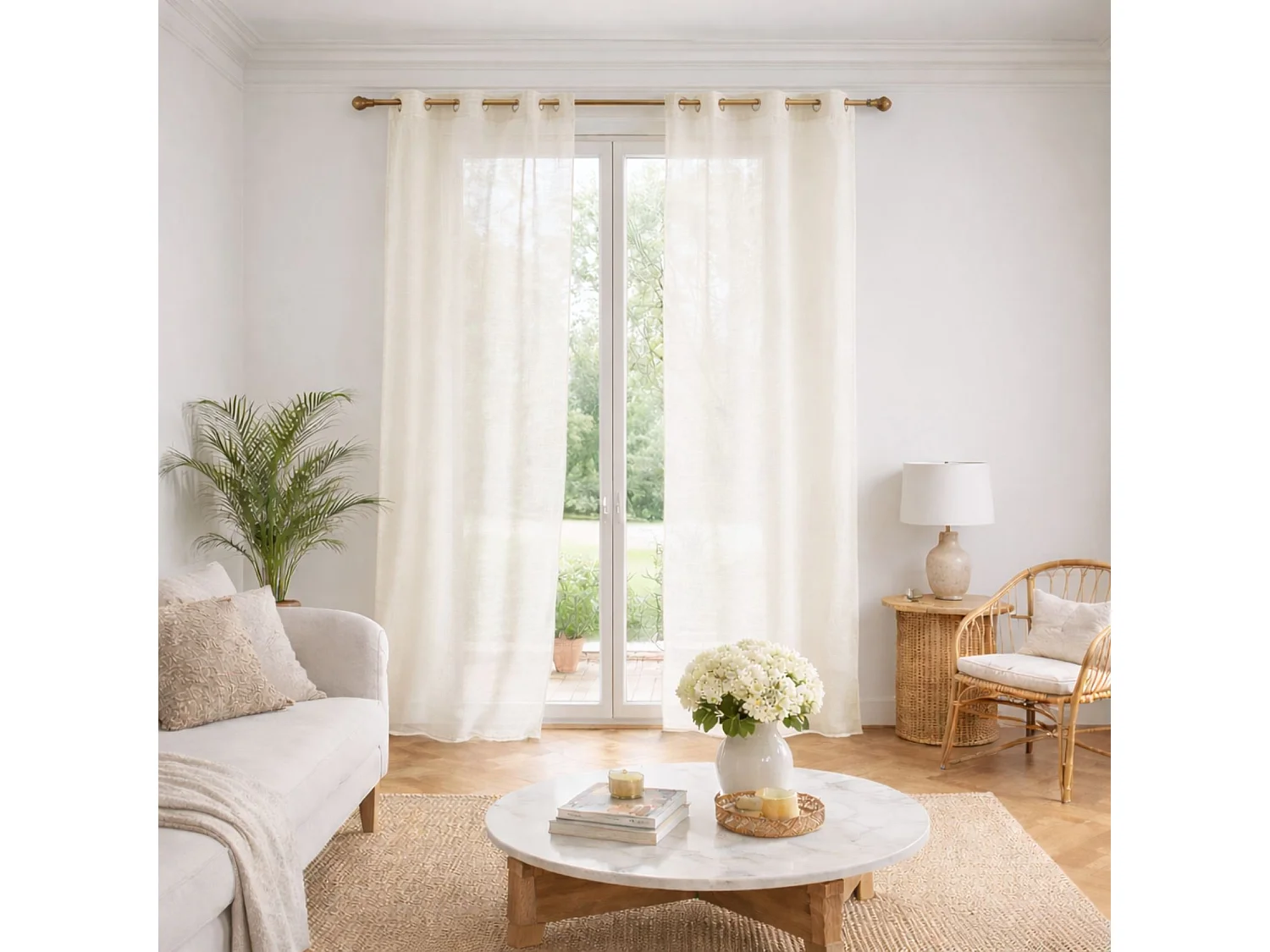 Visillo liso en estameña