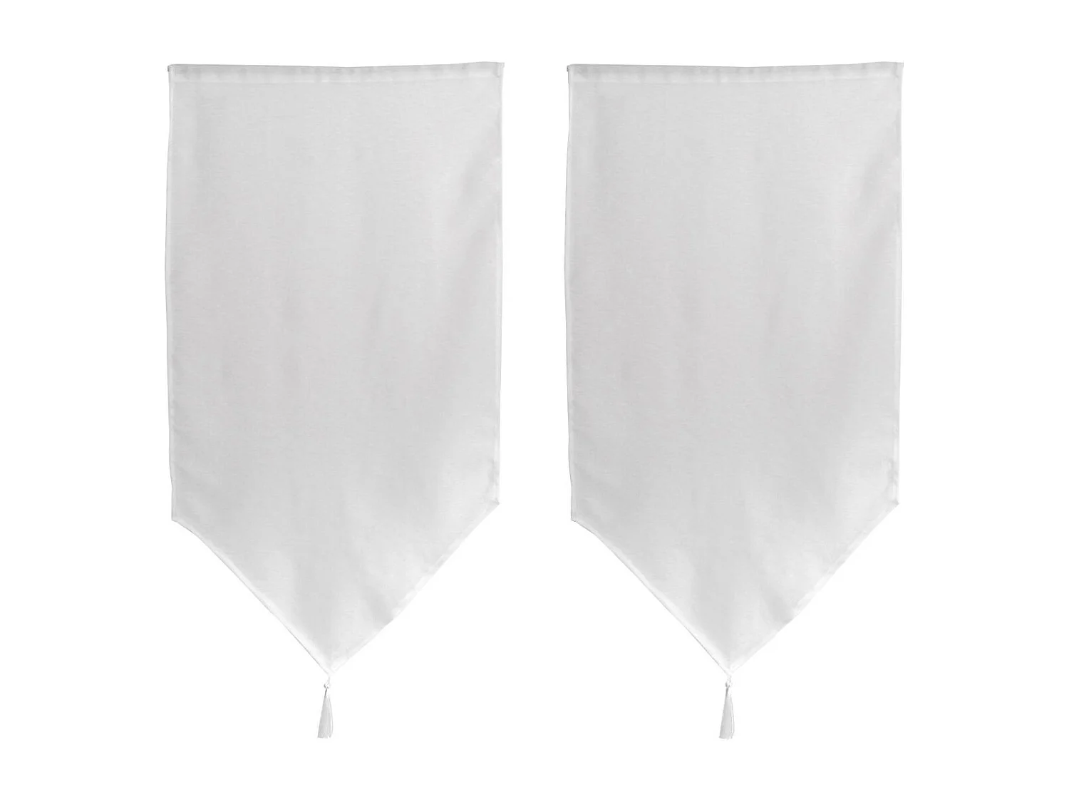 Paire de Voilages à Pointes "Sablé" 60x90cm Blanc