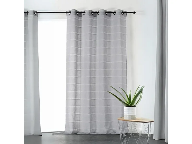 Gestreifter und lichtdurchlässiger Voile mit Kordelzug