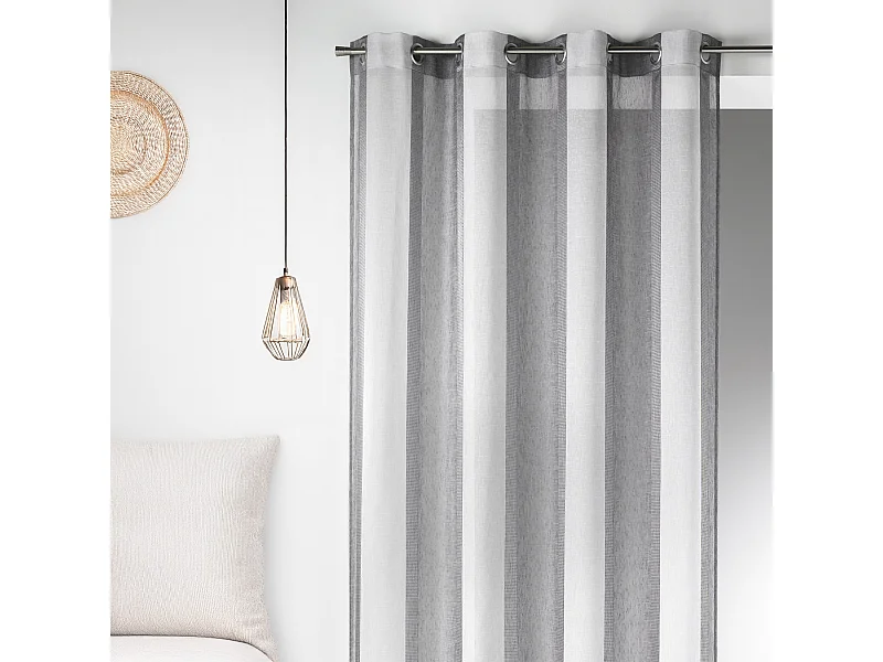 Voilage en Etamine à Rayures Verticales Larges