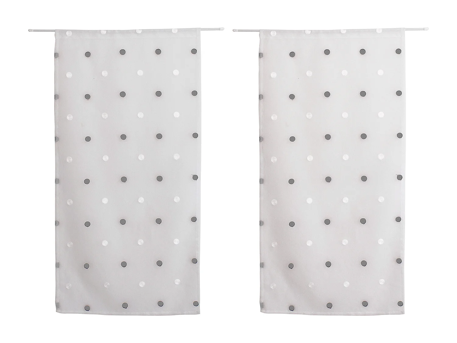 Paire de Voilages "Smarties" 60x160cm Blanc & Argent