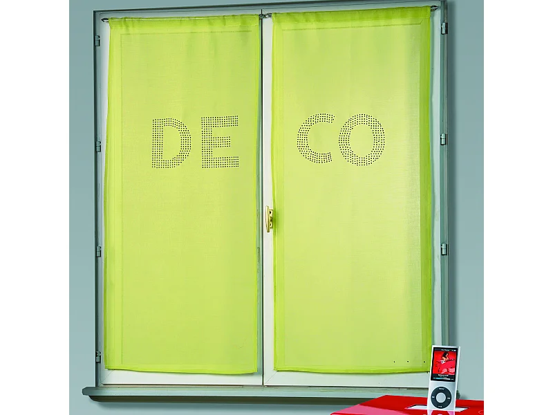 Par de visillos en estameña con strass 'DECO'