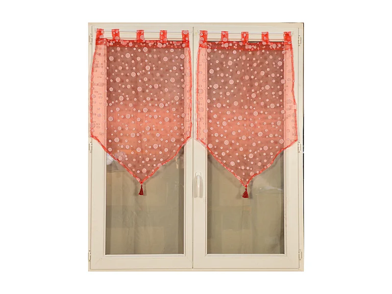 Par de visillos de burbujas argentadas