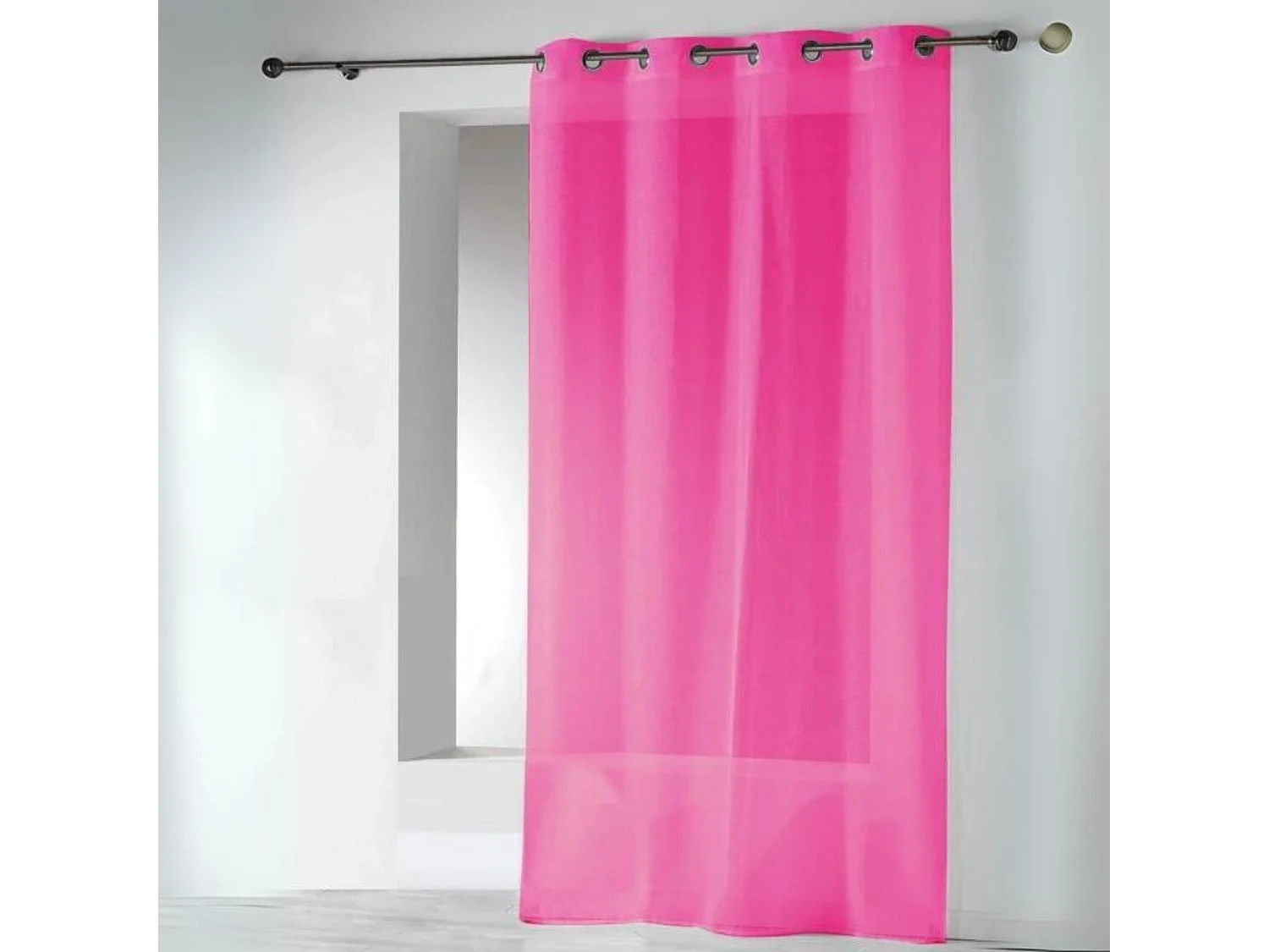 Gardine aus Etamine einfarbig mit Ösen