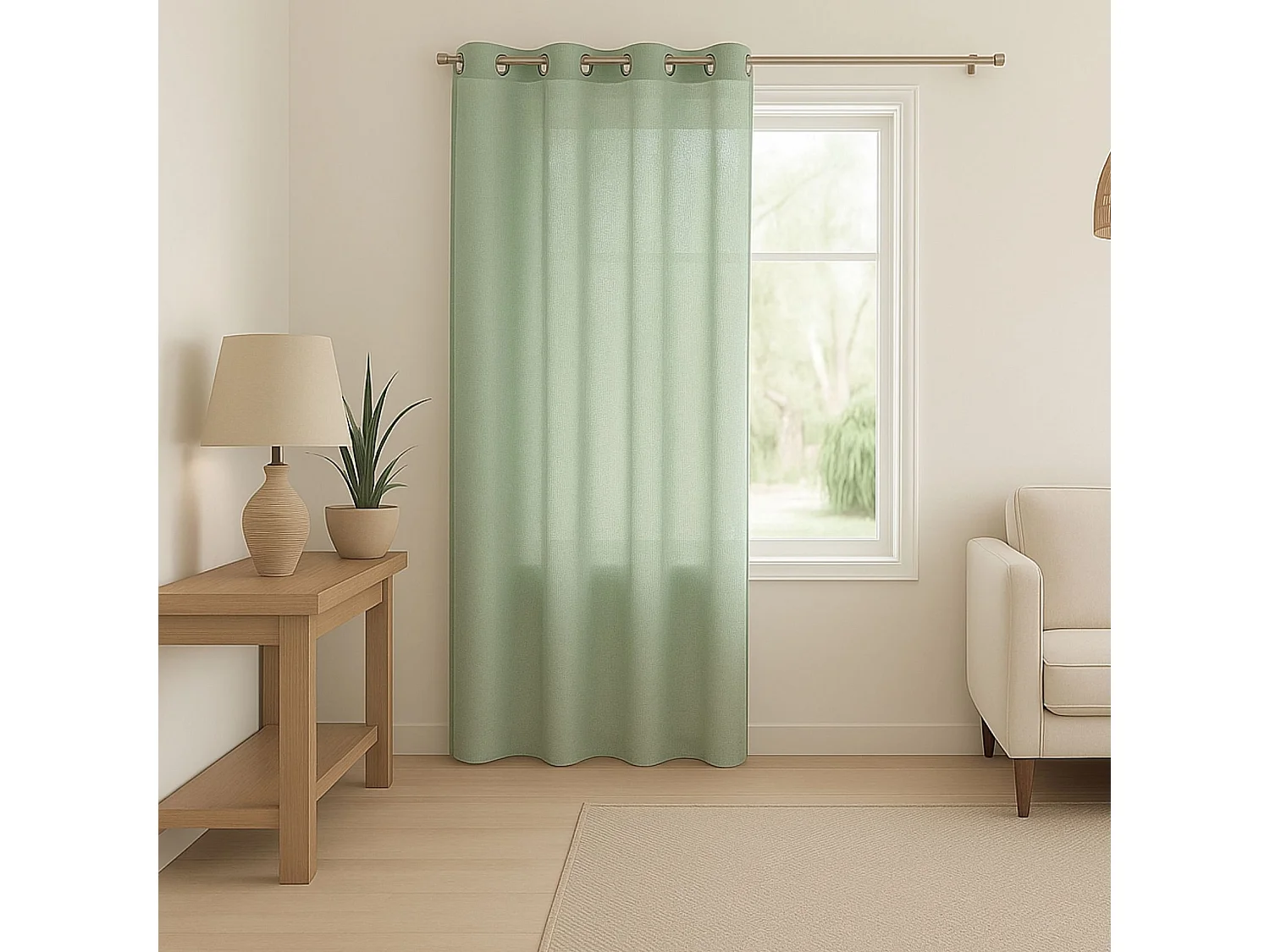 Voilage léger à l'aspect lin