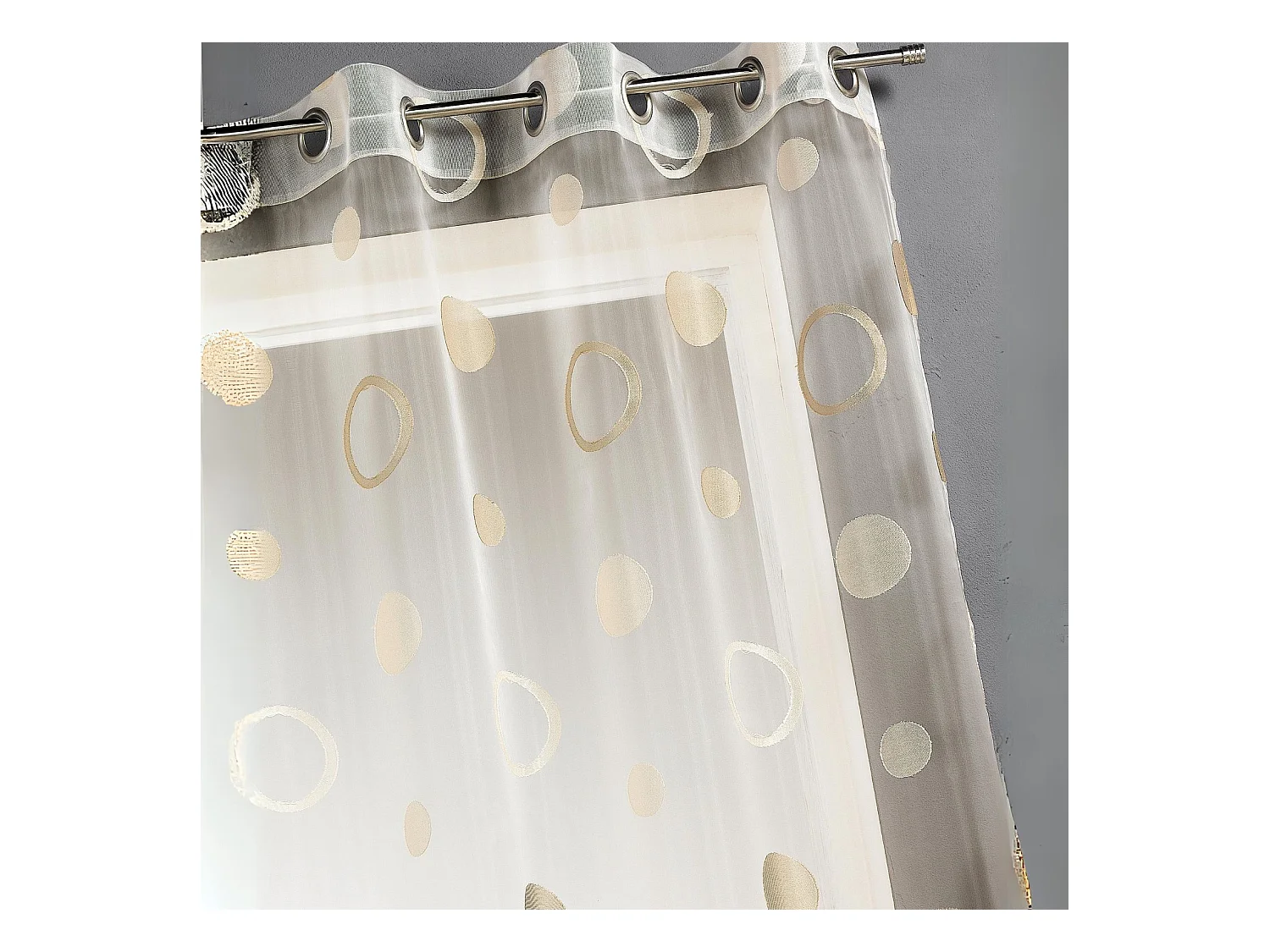 Visillo organza jacquard motivo círculos