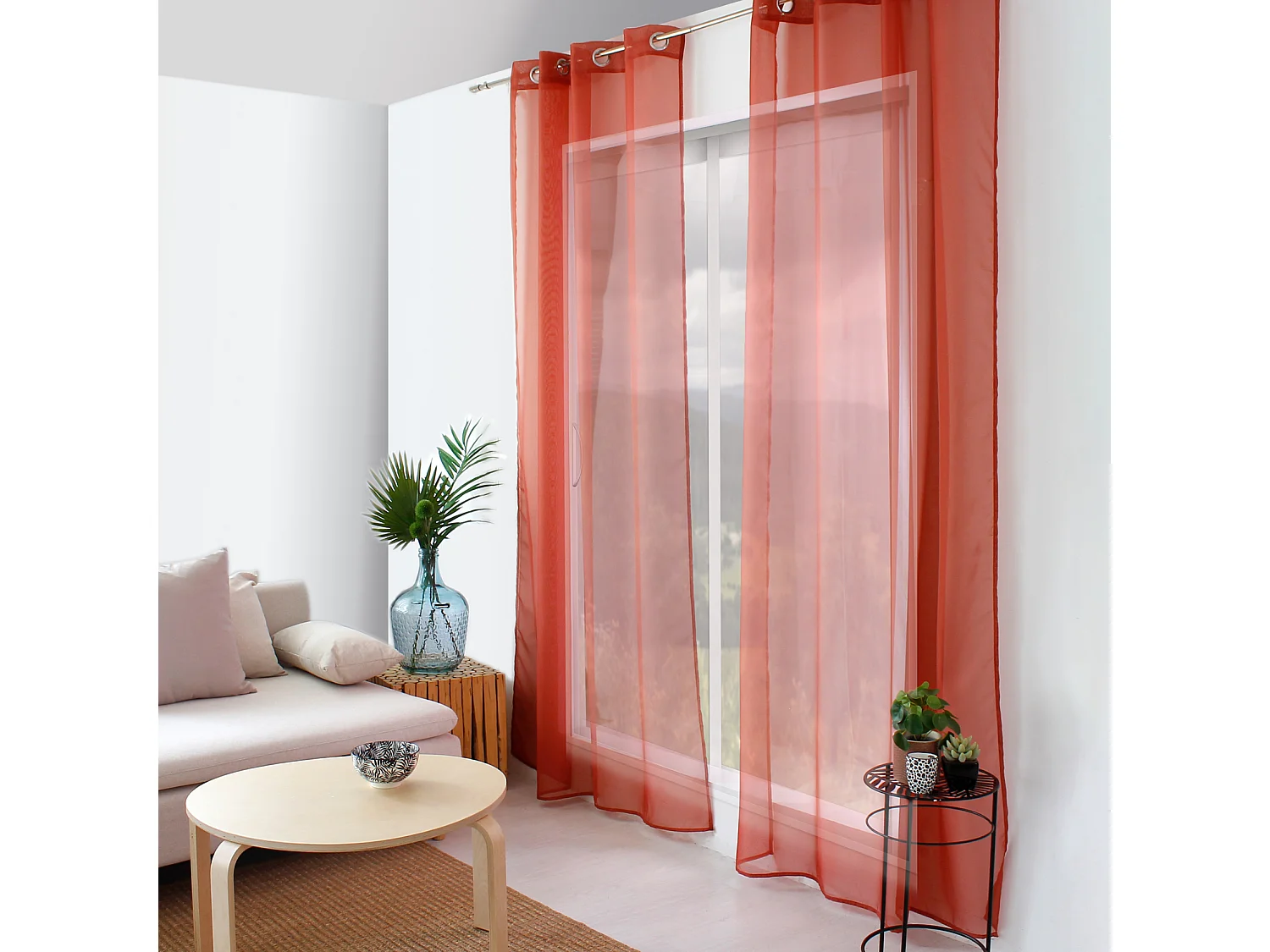 Visillo liso con ojales