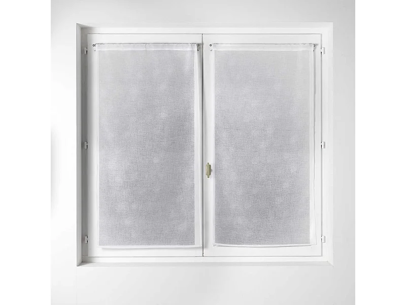 Par de Visillo en Estameña Estampados Plateados