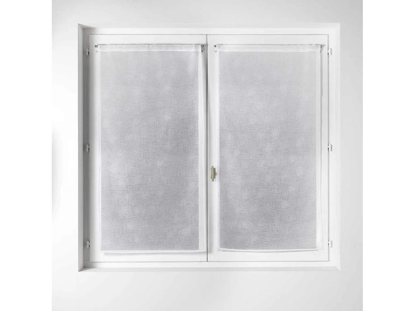 Par de Visillo en Estameña Estampados Plateados