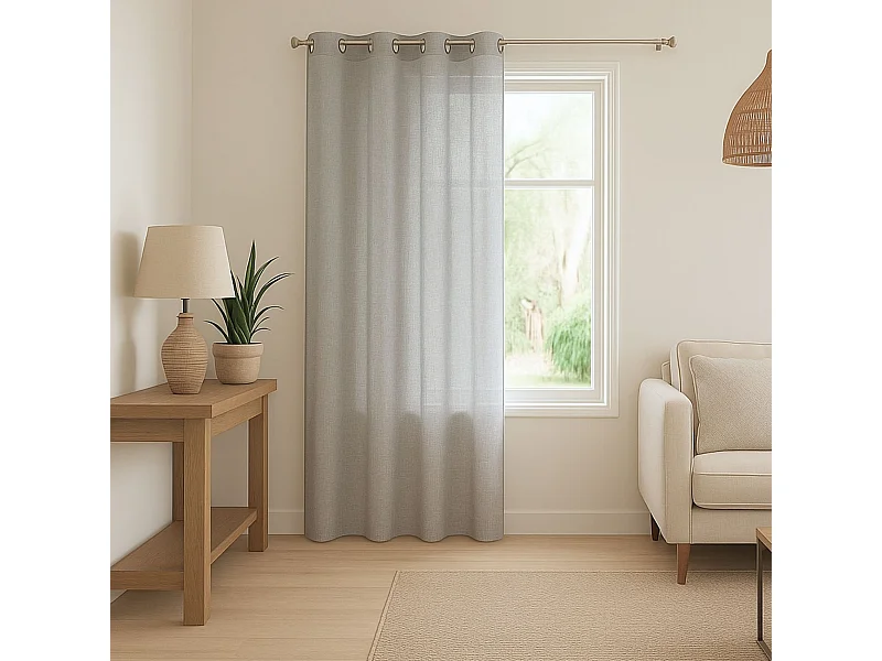 Leichter Vorhang in Leinenoptik