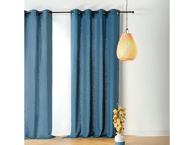 Blickdichter Vorhang aus Poly/Leinen 140 x 250 cm