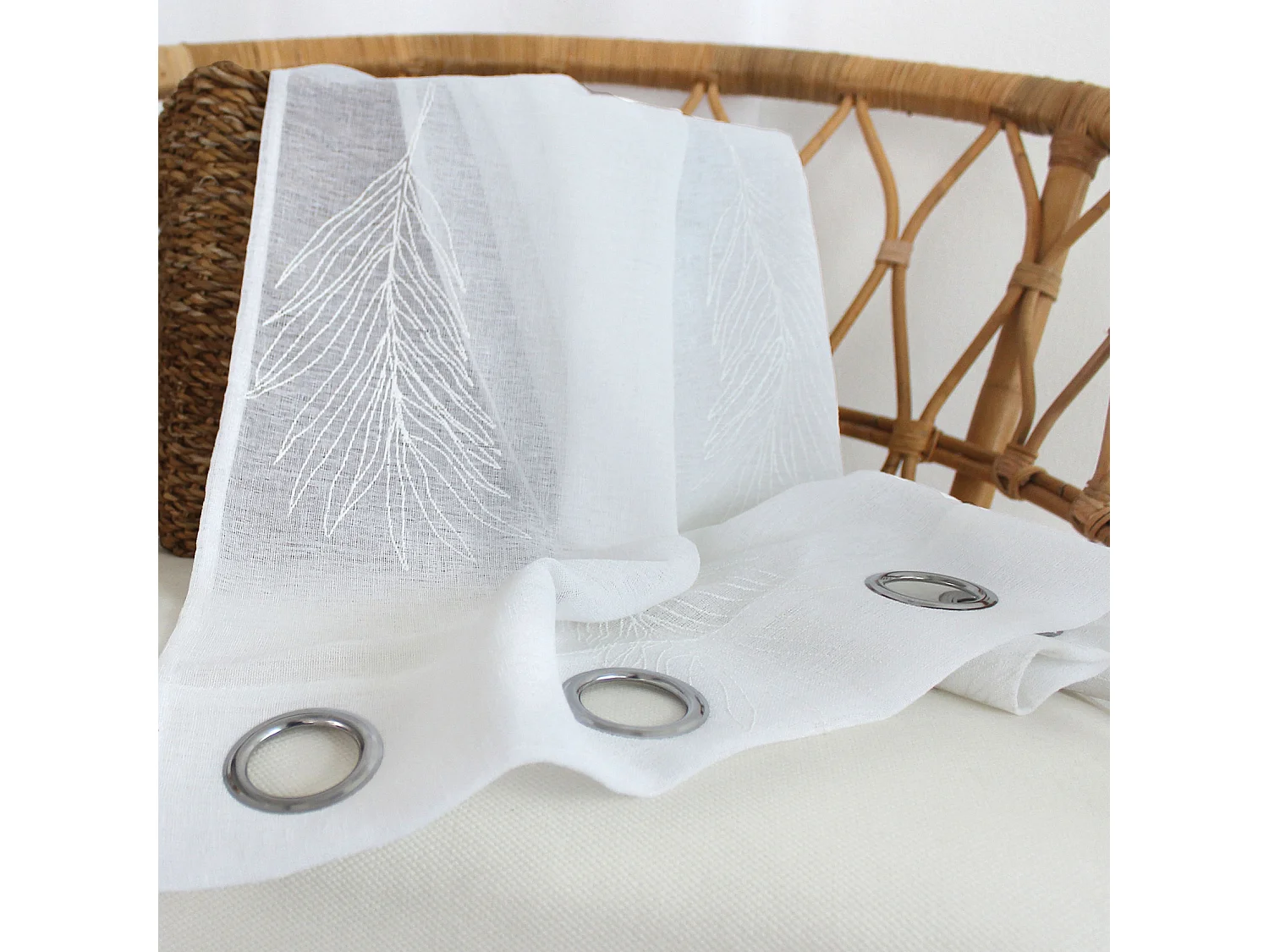 Vorhang mit Ösen Palmblattmuster