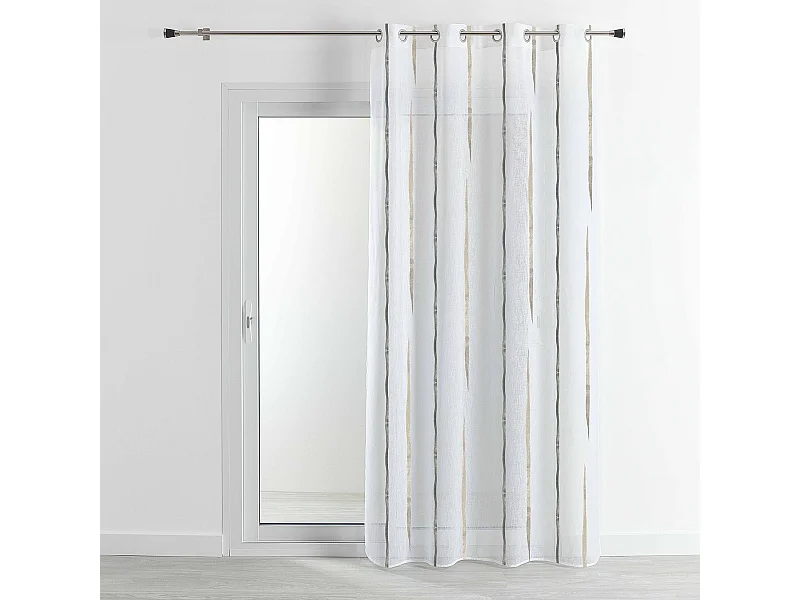 Gardine aus bunter Etamine mit Streifen