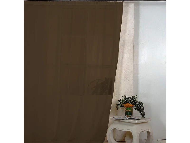 Voilage en voile tamisant à galon fronceur