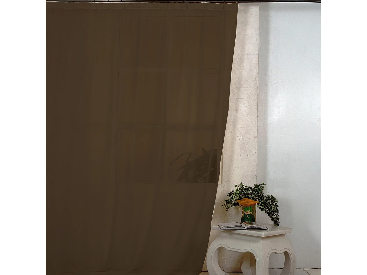 Voilage en voile tamisant à galon fronceur