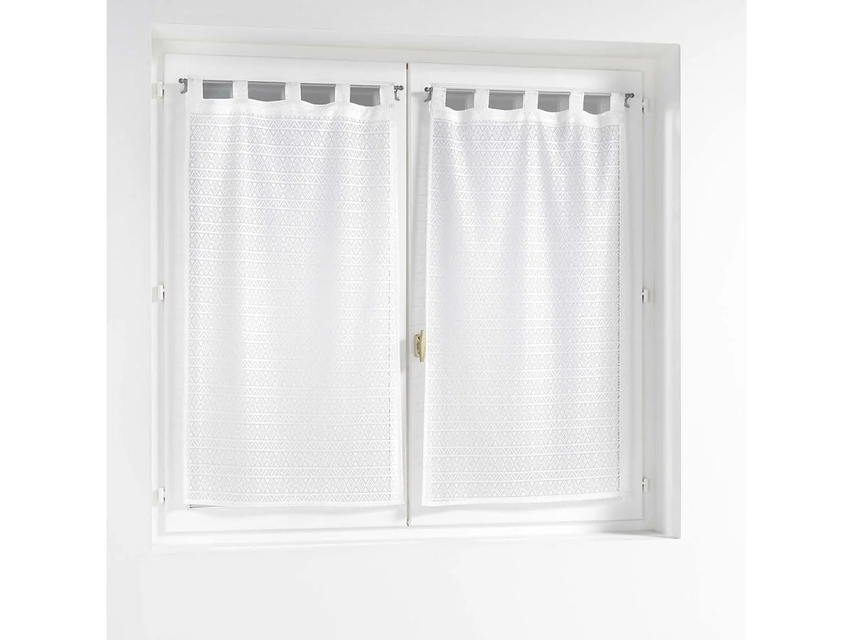 Paire de Voilages Maille "Naomie" 60x160cm Blanc
