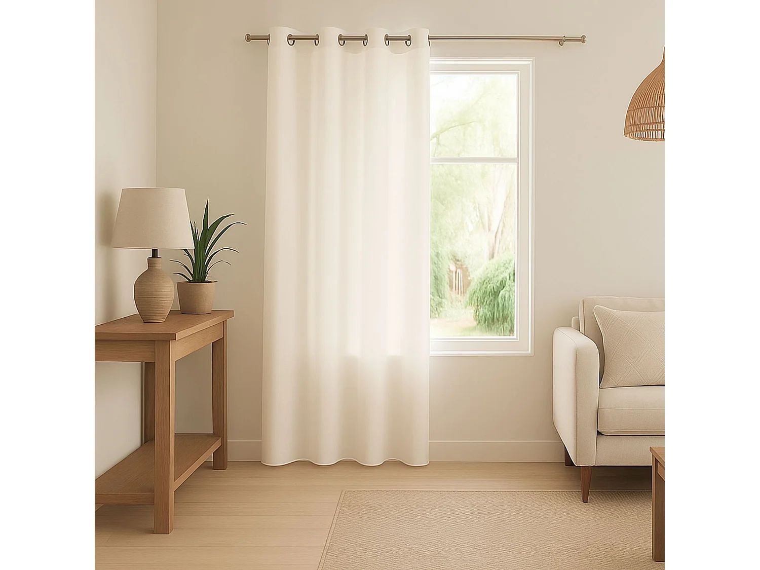 Voilage léger à l'aspect lin