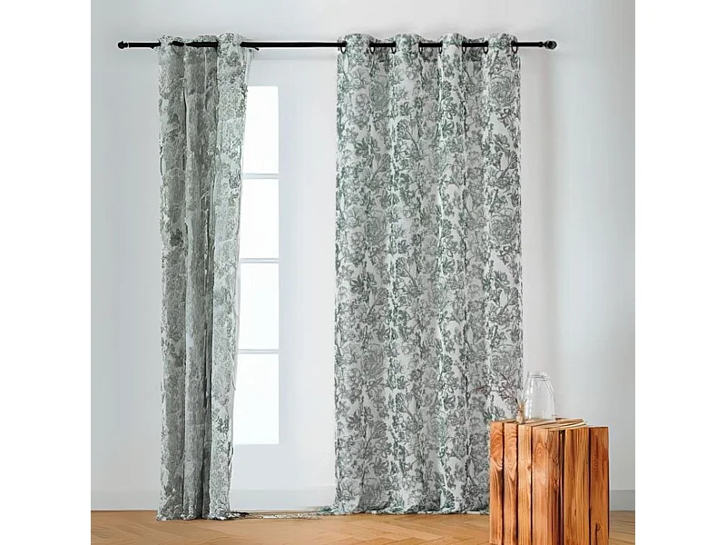 Voilage imprimé floral