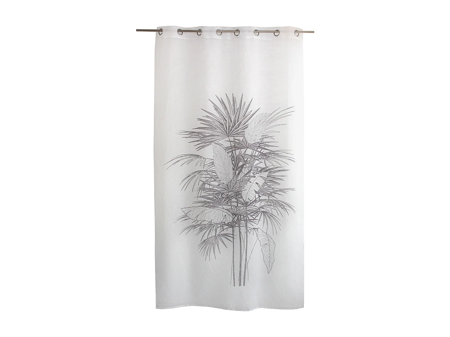 Rideau Voilage Imprimé "Palmeira" 140x240cm Anthracite