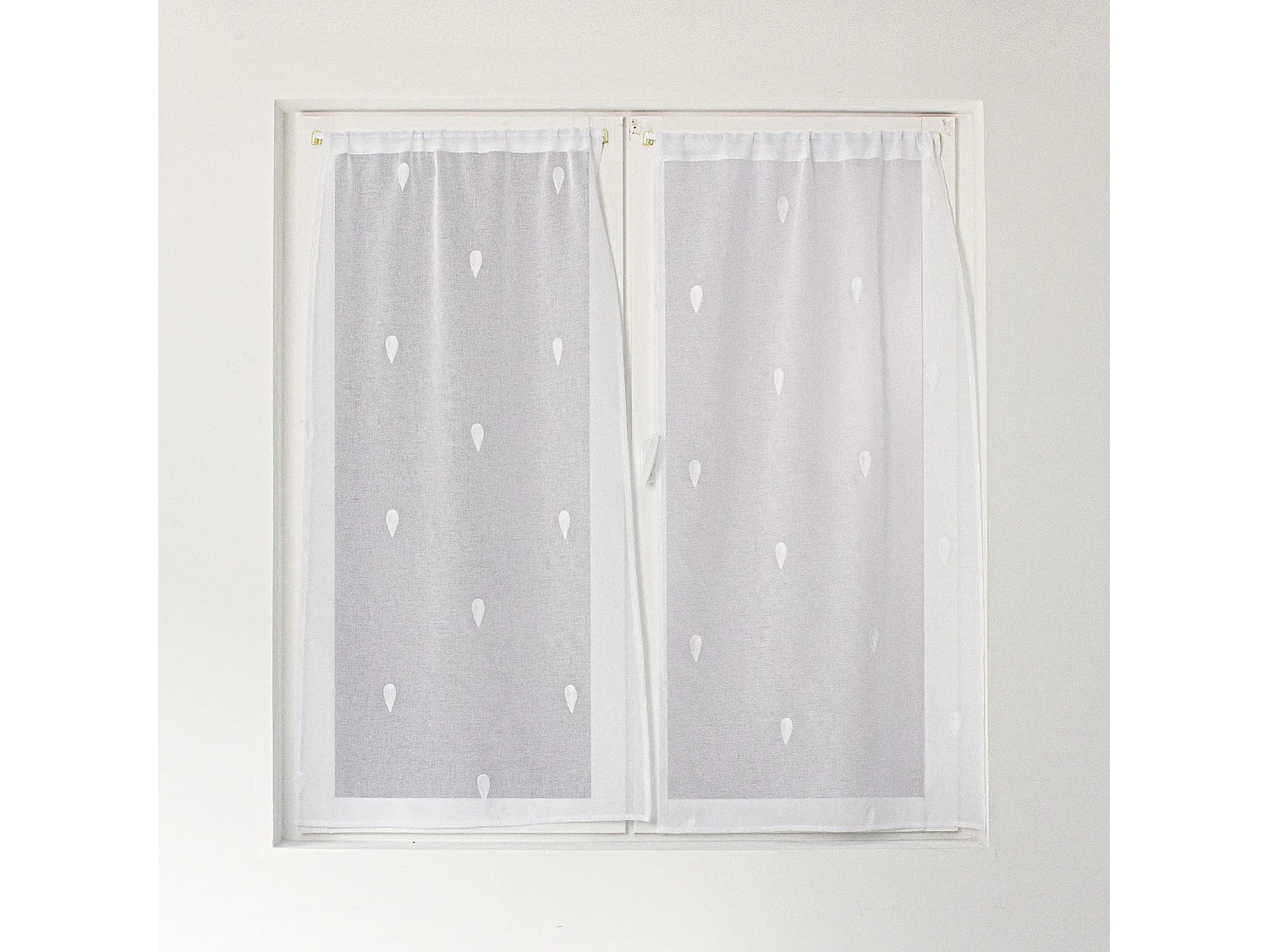 Paire de Voilages Brodés "Telline" 60x90cm Blanc