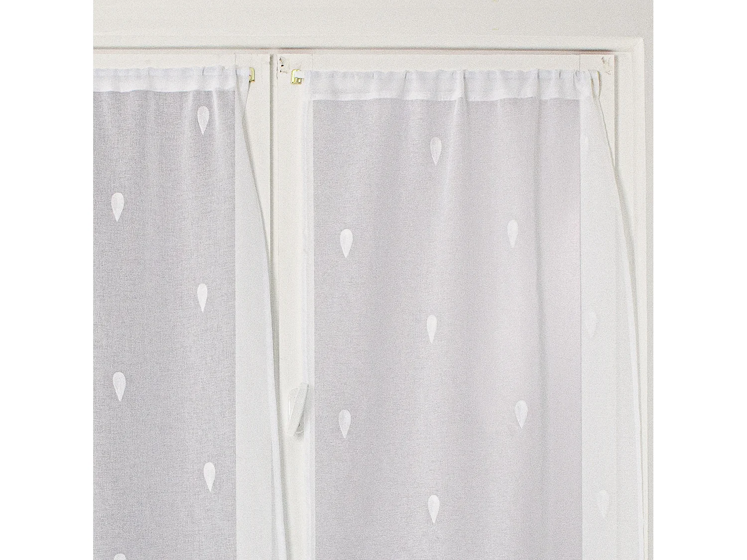 Paire de Voilages Brodés "Telline" 60x90cm Blanc