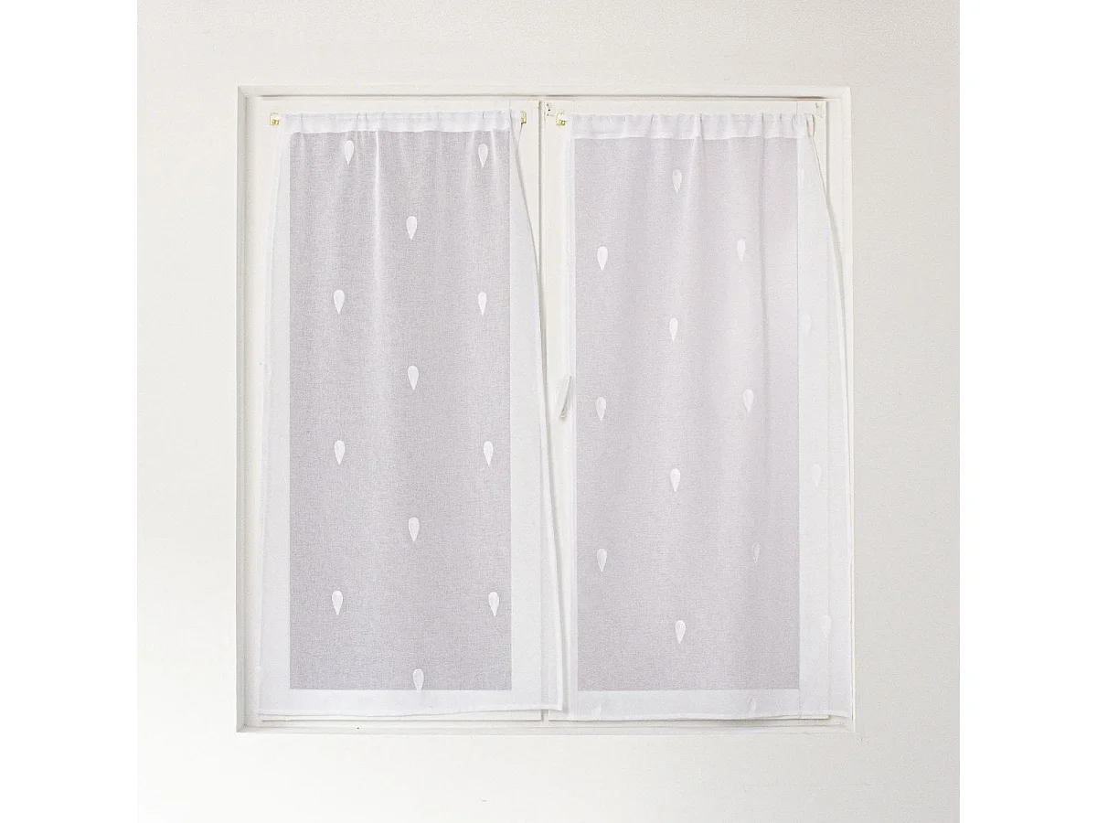 Paire de Voilages Brodés "Telline" 60x90cm Blanc