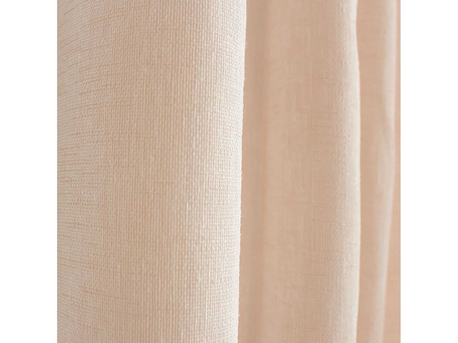 Rideau Voilage Effet Lin "Maya" 140x240cm Pêche