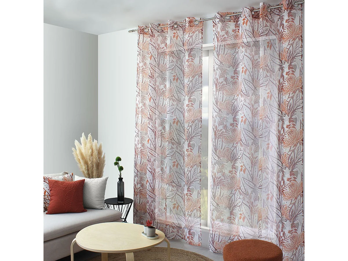 Rideau Voilage Imprimé "Karabane" 140x240cm Multicolore