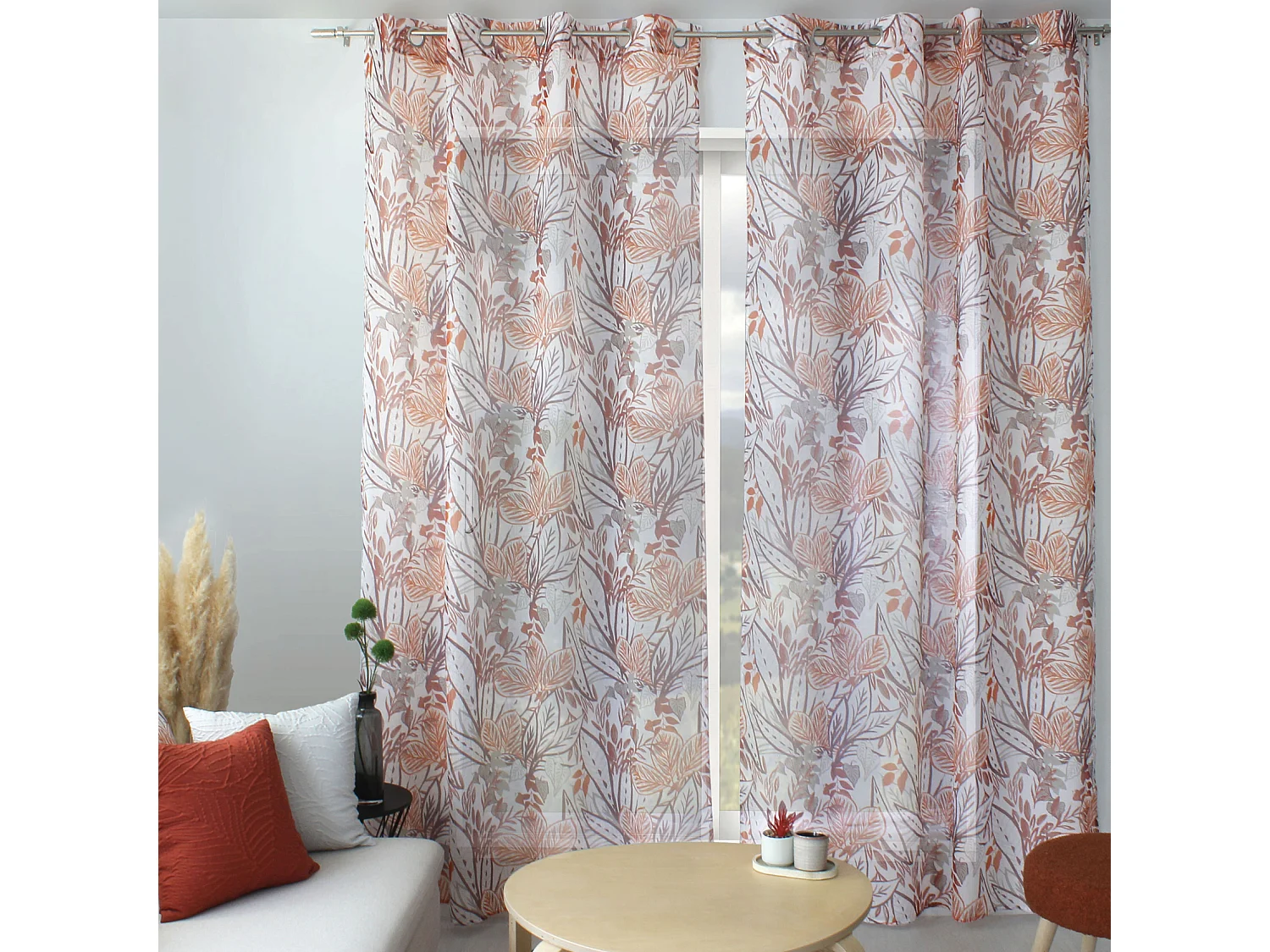 Rideau Voilage Imprimé "Karabane" 140x240cm Multicolore