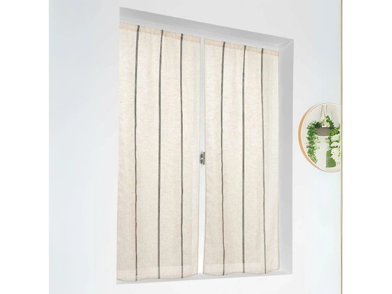 Paire de voilages droits à rayures