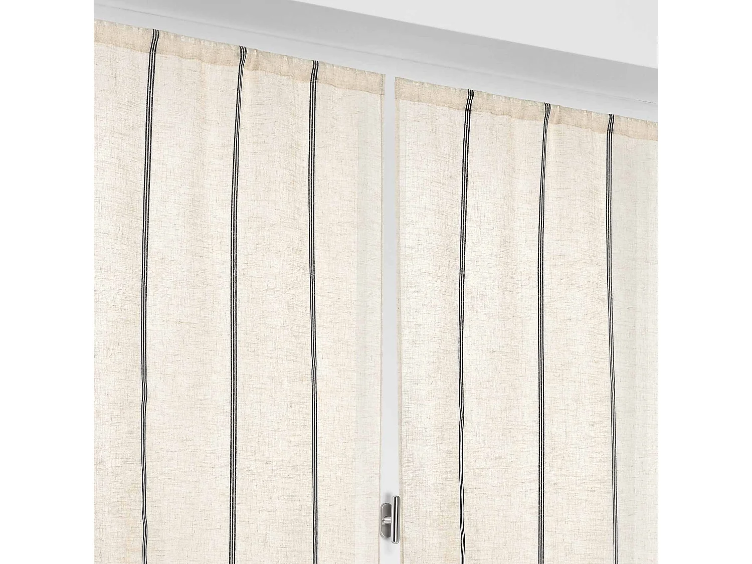 Paire de voilages droits à rayures