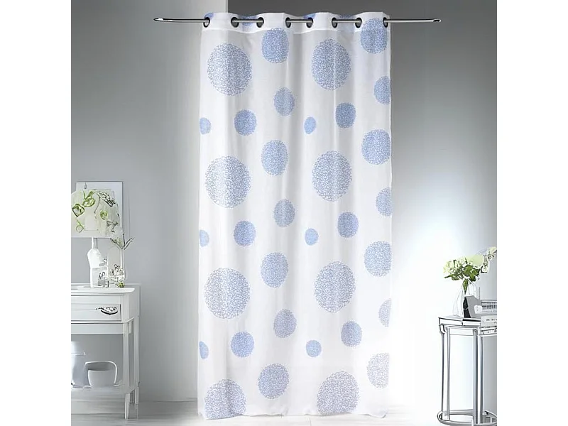 Visillo en Estameña Fantasía Estampado Plata