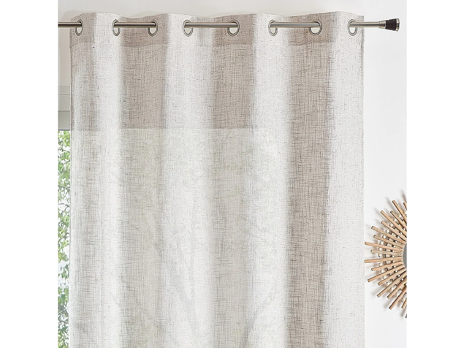 Voilage à oeillets naturel effet lin