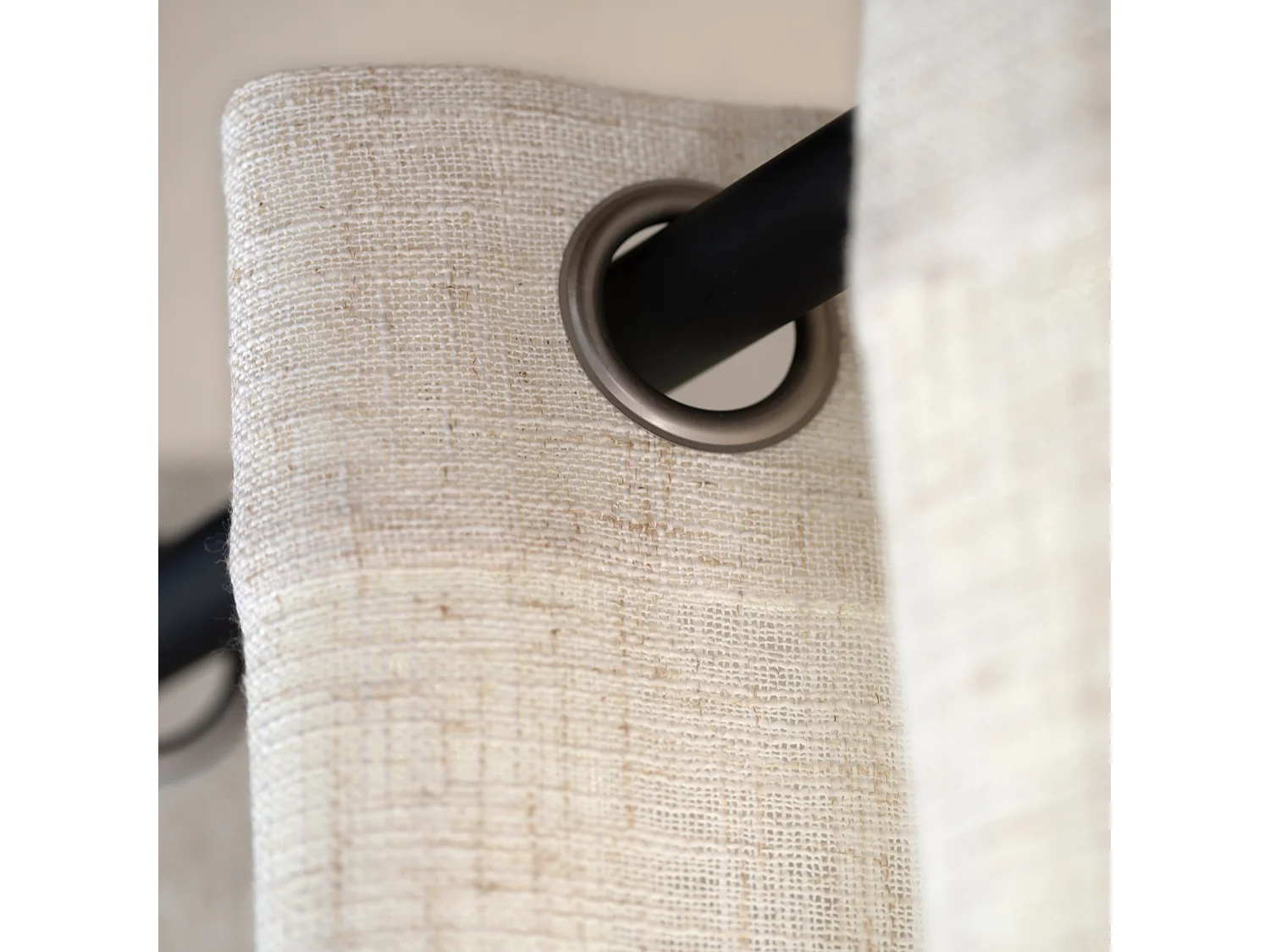 Vorhang mit Ösen Natur Leinen-Effekt