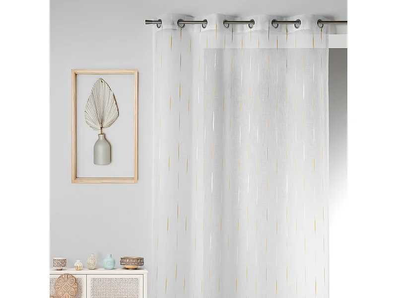 Voilage en Etamine Jacquard "Traits Fins"