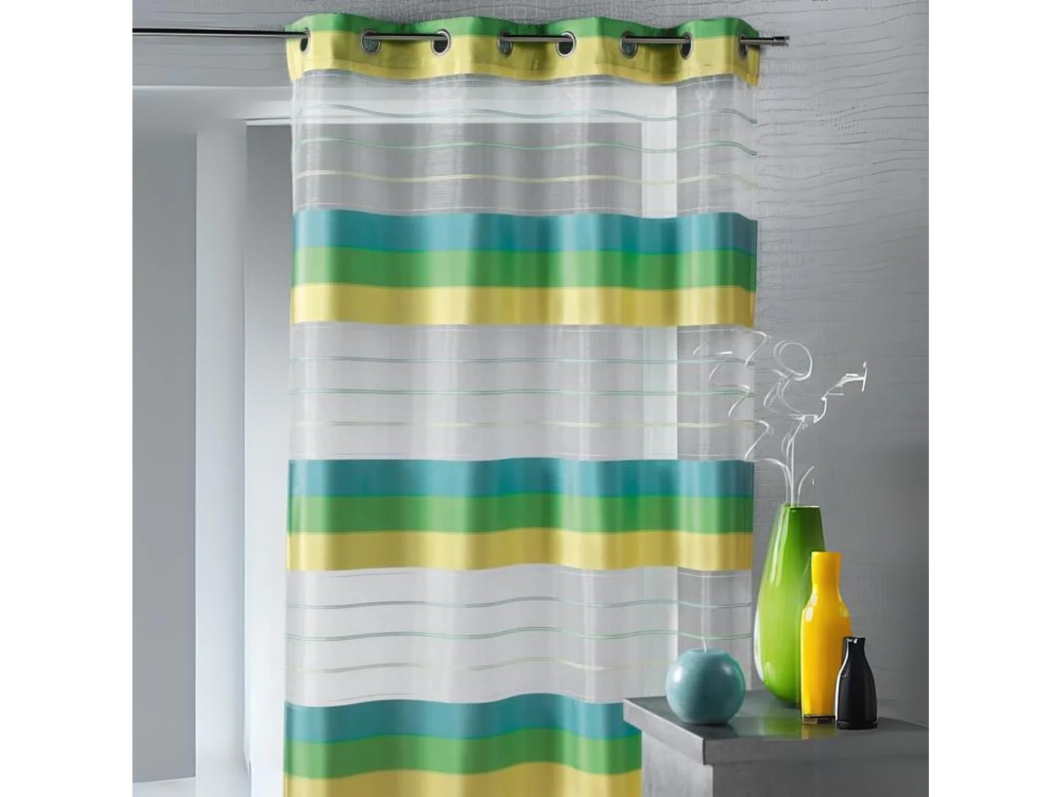 Voilage organza aux rayures horizontales