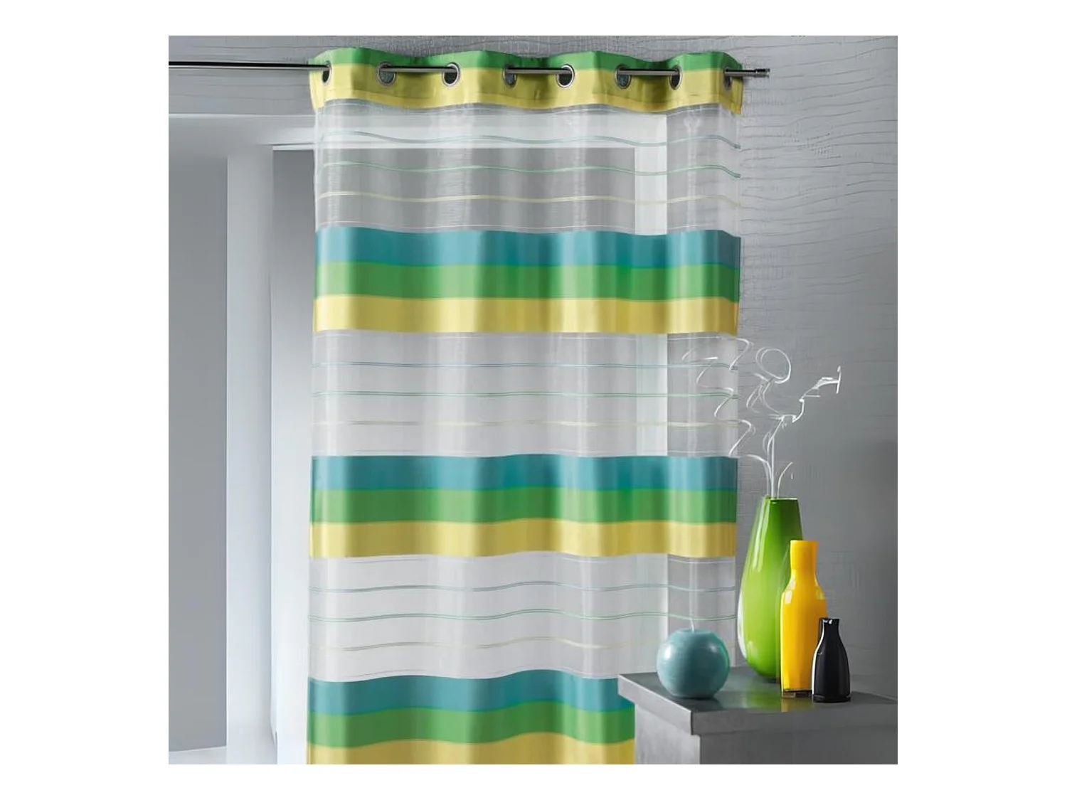 Voilage organza aux rayures horizontales