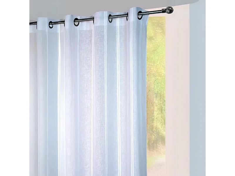 Voilage à rayures verticales sergées ton sur ton